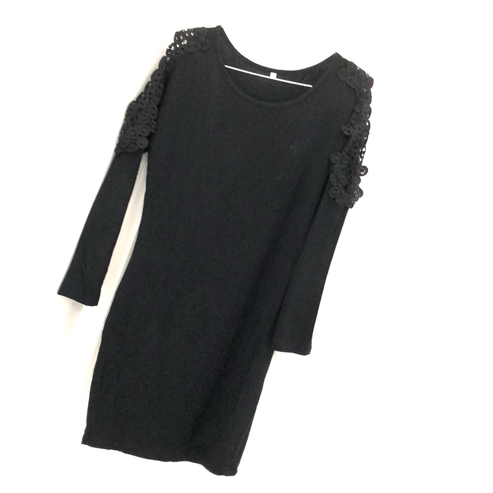 LAST ONE‼️ SEXY Black lace long Sleeve Mini Dress - Picture 4 of 6